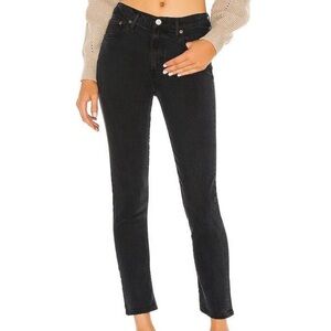 AGOLDE Toni Black High Rise Straight Leg Jeans Size 28